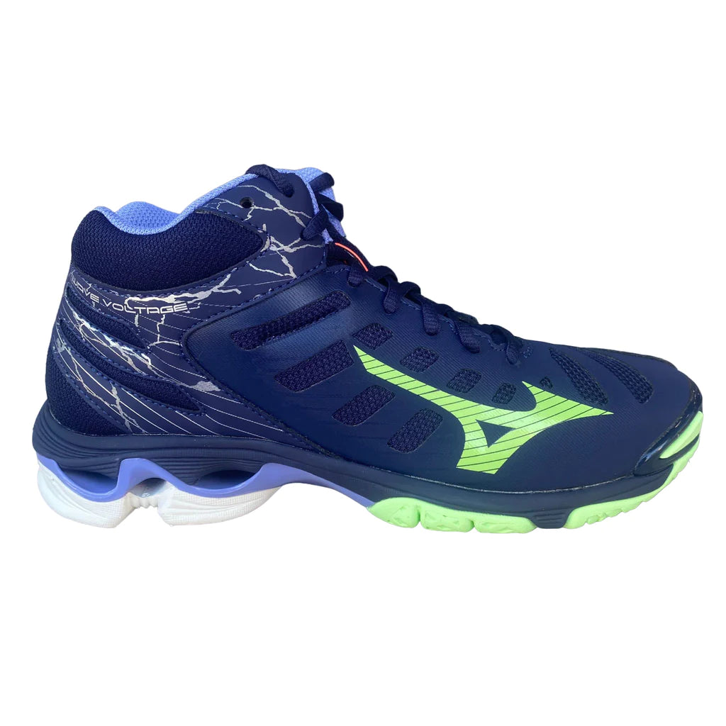 Mizuno scarpa alta da pallavolo da uomo Wave Voltage Mid V1GA216511 blu-verde-glicine