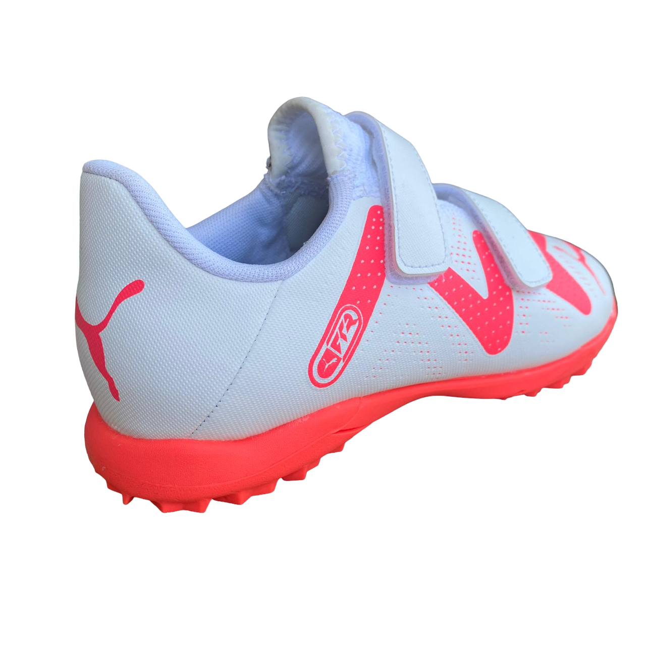 Puma scarpa da calcetto da ragazzo con strappo Future Play TT V 107394-01 bianco-orchidea