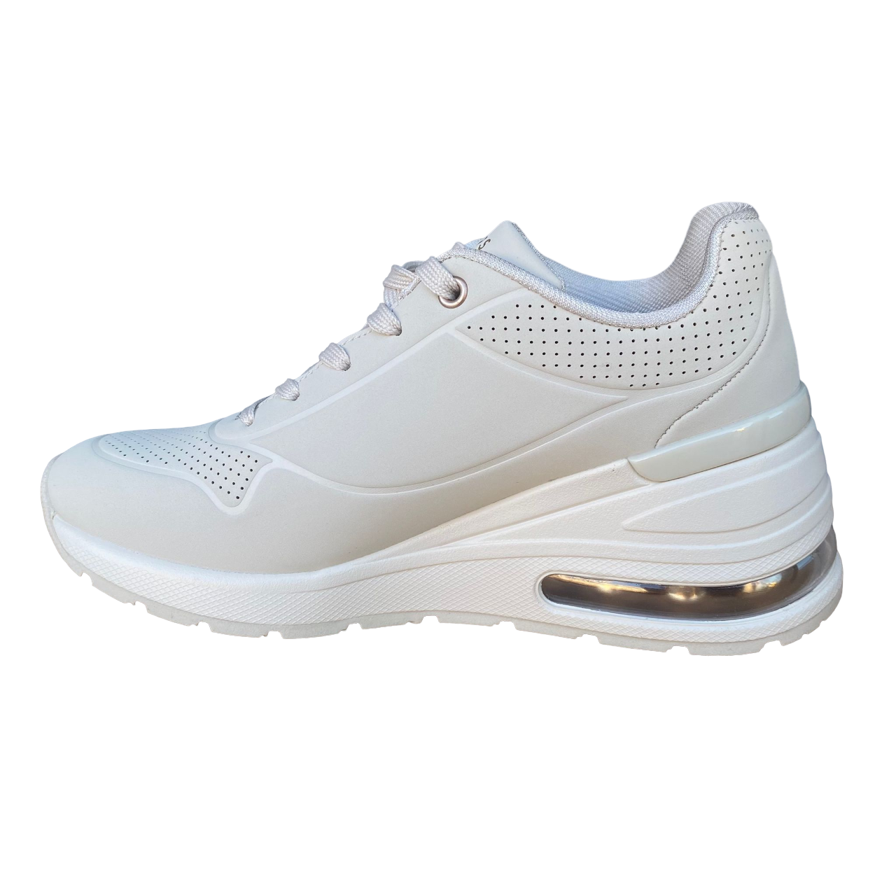 Skechers scarpa sneakers da donna Million Air Elevated 155401/OFWT bianco spento