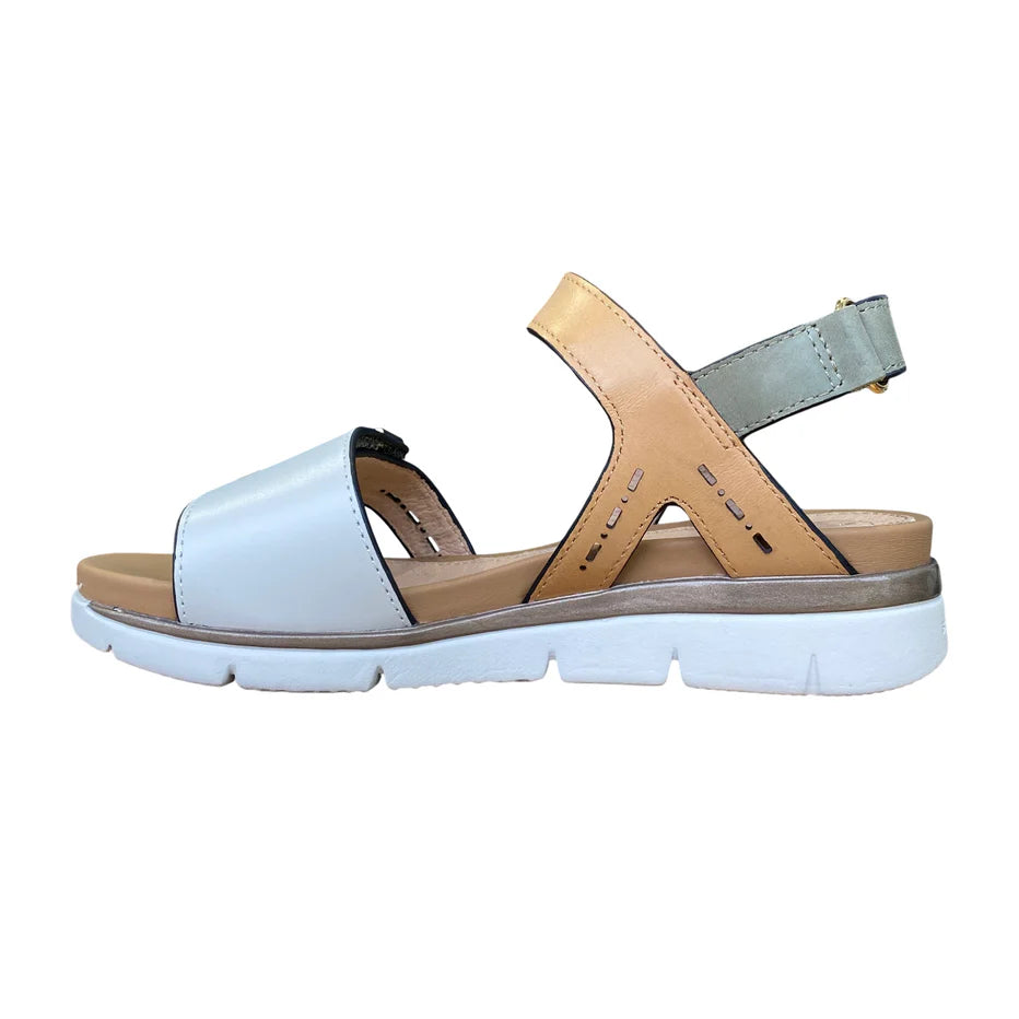 Stonefly sandalo da donna con fasce con velcro Elody 24 220834-BSE verde-bianco-marroncino