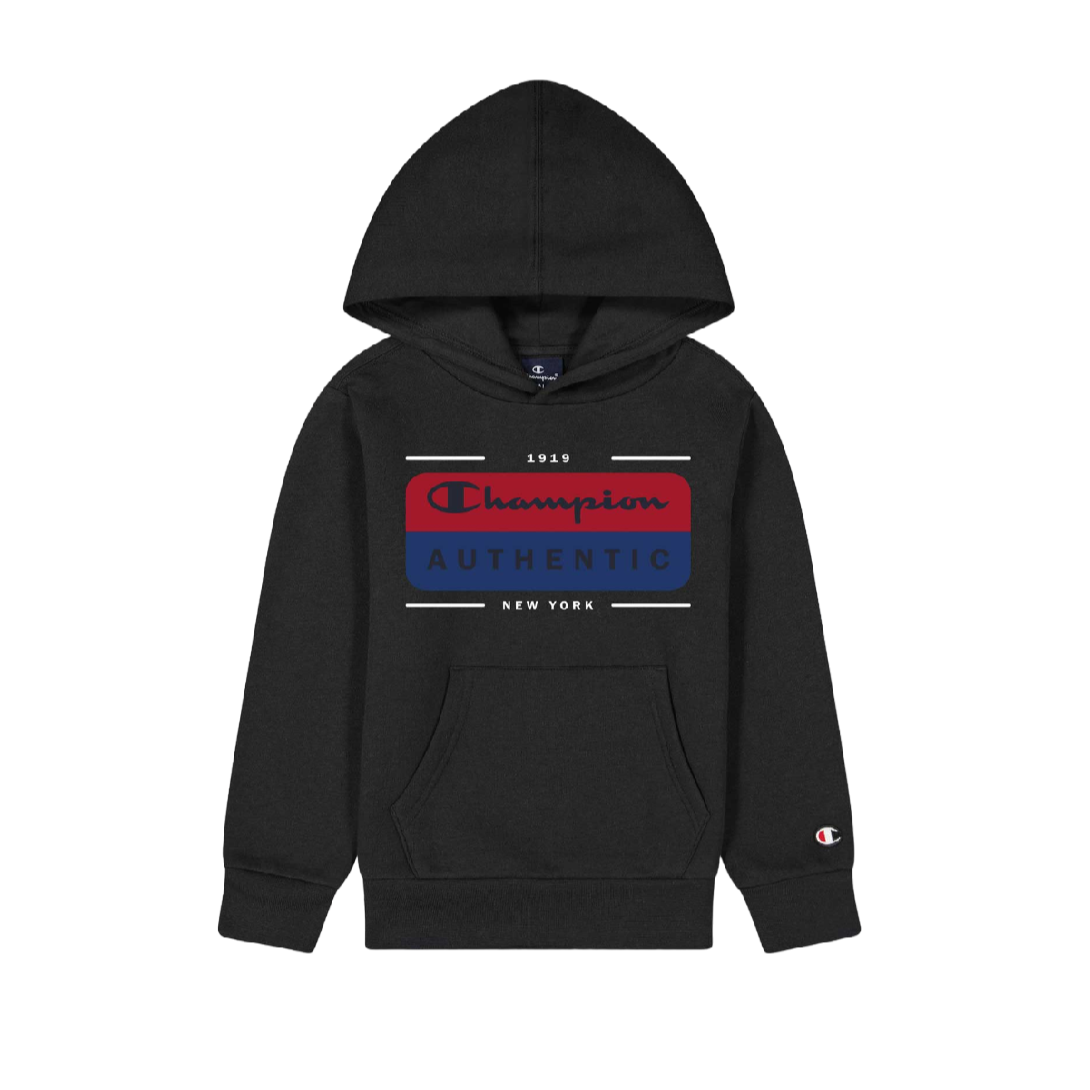 Champion felpa con cappuccio in felpina leggera con logo sul petto Legacy 306512 KK001 nero