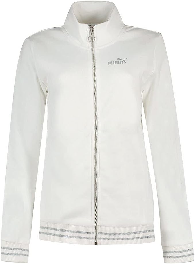 Puma tuta sportiva da donna con cerniera intera 847607-02 bianco nero