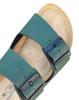 Godlstar ciabatta da donna con plaltare anatomico e 2 fasce con fibbie GS823 verde