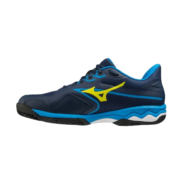Mizuno scarpa da tennis da uomo Wave Exceed Light 2 AC 61GA231814 blu-azzurro-giallo