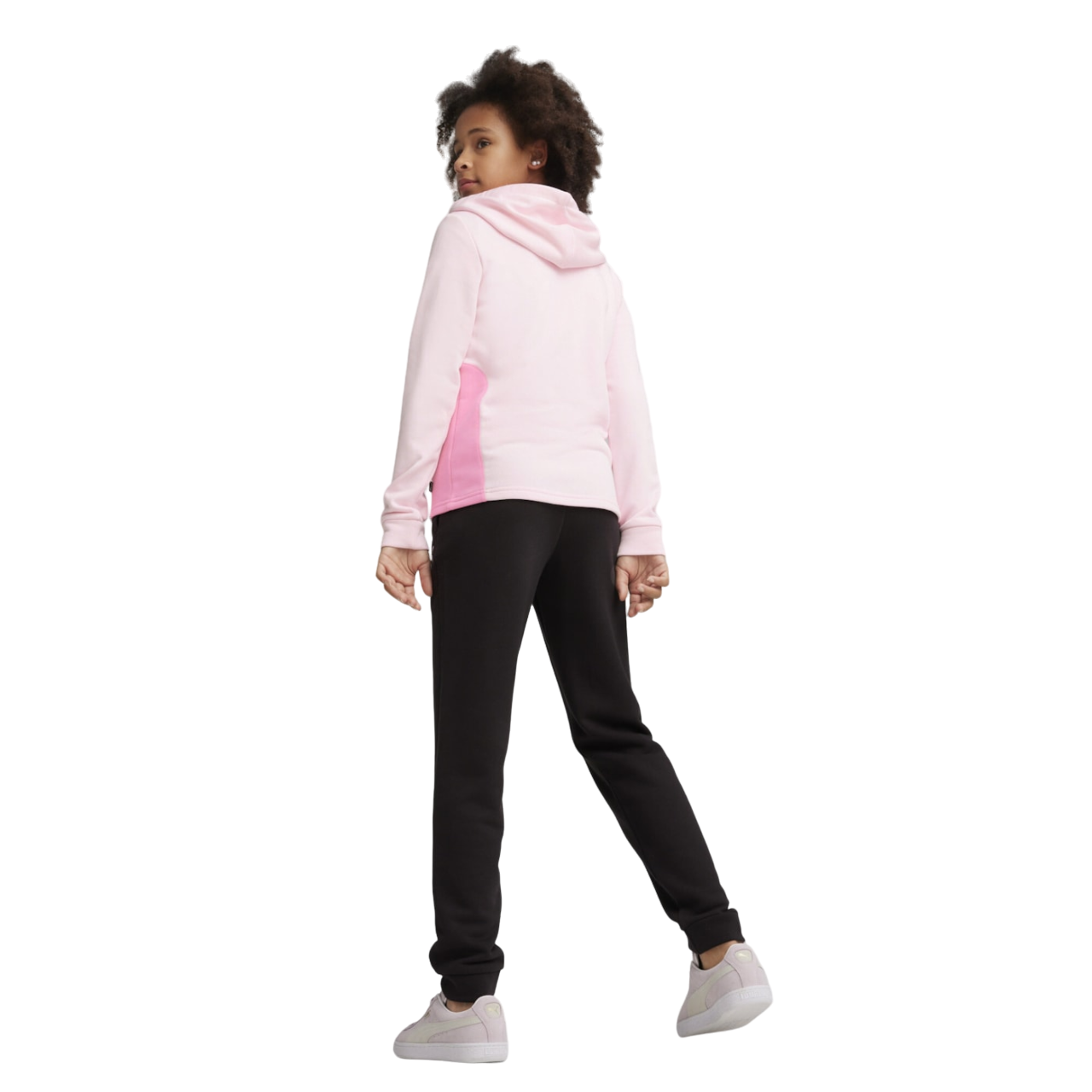 Puma tuta sportiva con cappuccio da bambina 673586-67 rosa-nero