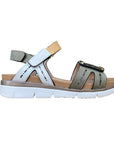 Stonefly sandalo da donna con fasce con velcro Elody 24 220834-BSE verde-bianco-marroncino