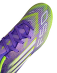 Scarpa da calcio Adidas F50 League colore viola con tecnologia FG/MG per velocità massima, modello JI0003, punta