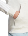 Adidas Felpa da donna con cappuccio e cerniera intera con 3 Strisce IM0239 bianco latte