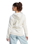 Adidas Felpa da donna con cappuccio e cerniera intera con 3 Strisce IM0239 bianco latte