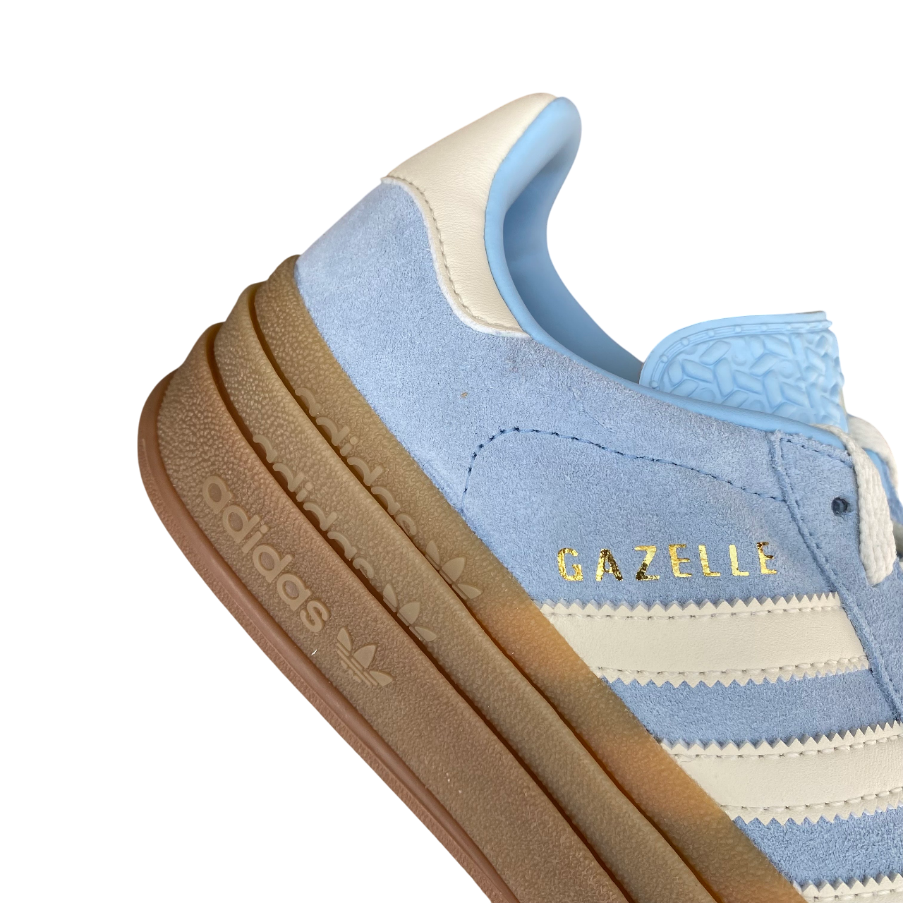 Sneakers Adidas Originals Gazelle Bold JQ7776 da donna, colorazione cielo-crema, platform rialzato, vista particolare
