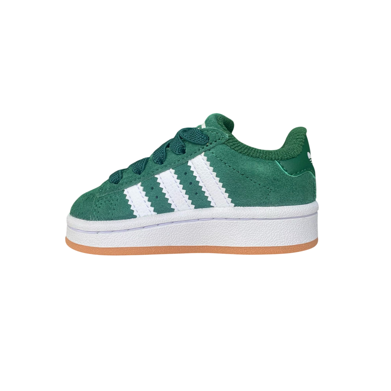 Adidas Originals scarpa sneakers da bambino con strappo e laccio elastico Campus 00s JI4333 verde-bianco