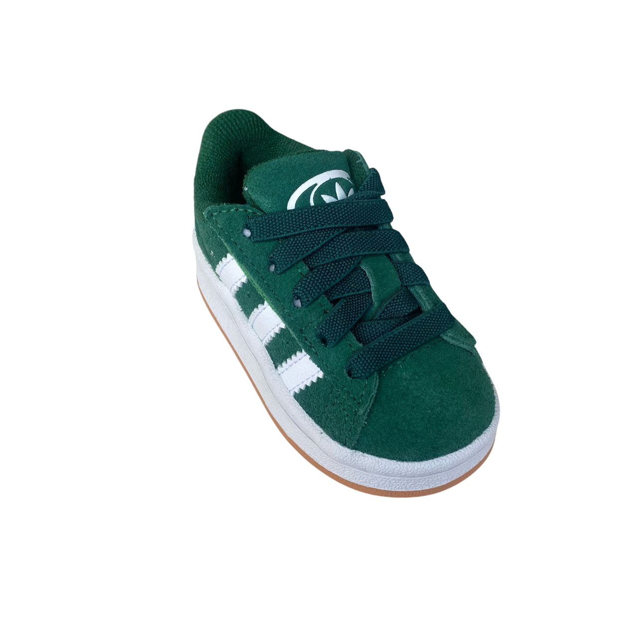 Adidas Originals scarpa sneakers da bambino con strappo e laccio elastico Campus 00s JI4333 verde-bianco