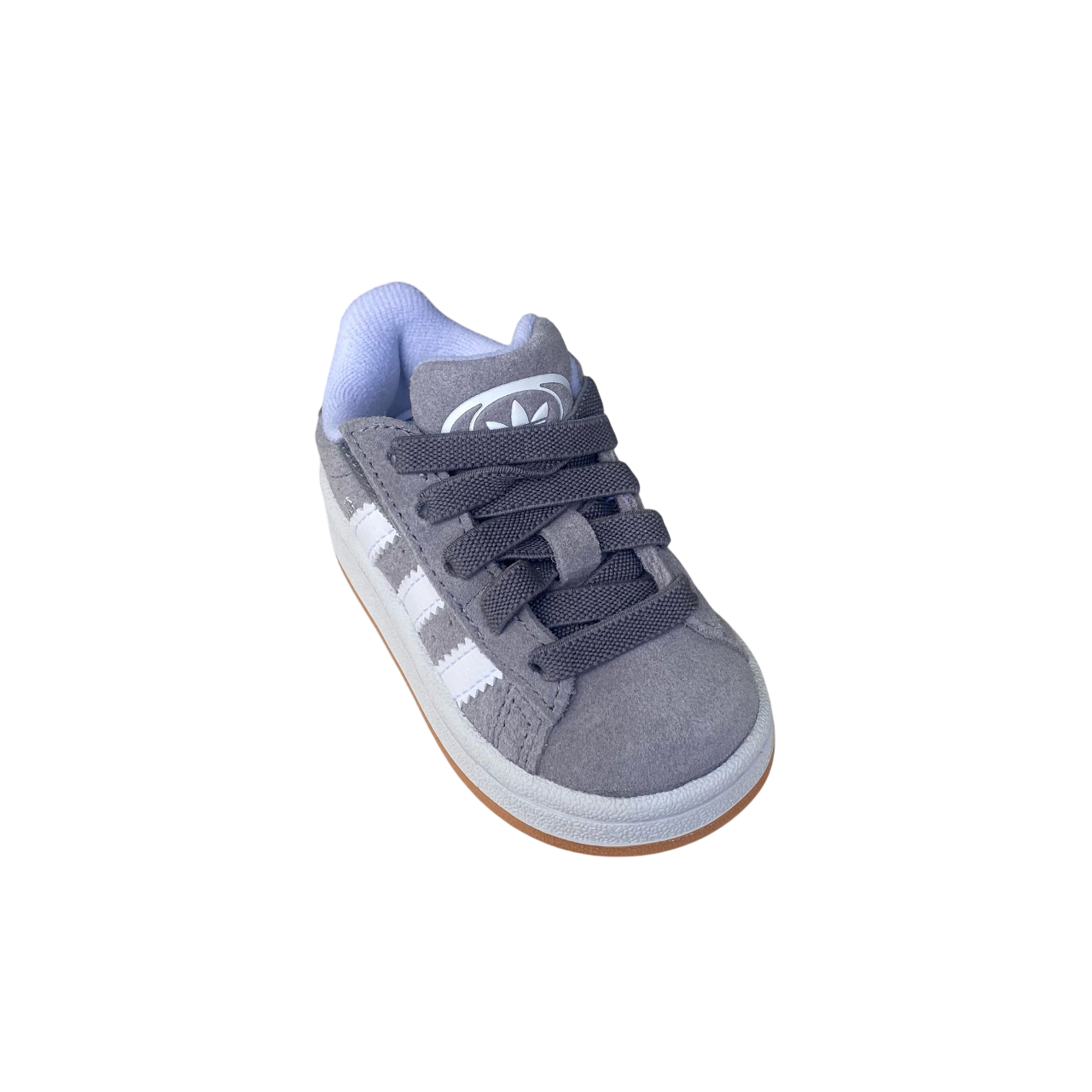Adidas Originals scarpa sneakers da bambino con strappo e laccio elastico Campus 00s JI4334 grigio-bianco