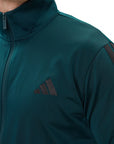 Adidas Tuta sportiva Basic 3 Strisce Tricot Track Suit JX5502 Aurora Ivy - Dettaglio Logo Ricamato