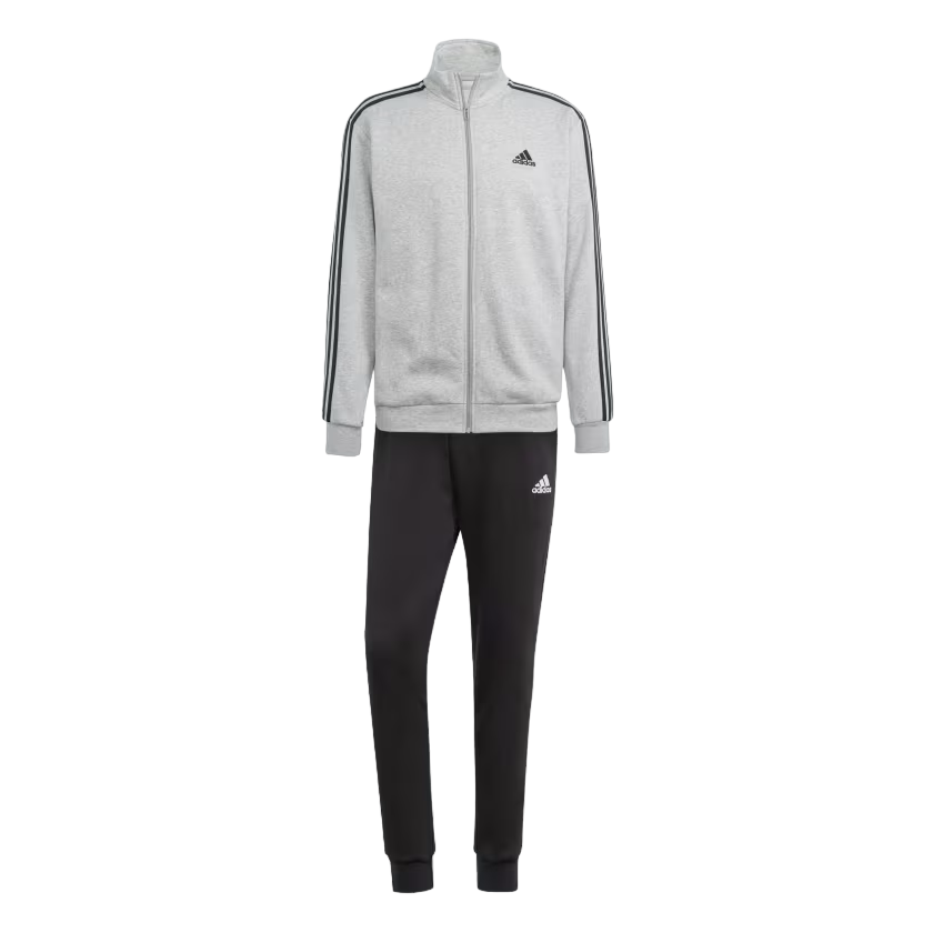 Adidas tuta sportiva da uomo Basic 3 strisce in cotone felpato