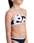 Costume da mare Arena 2 pezzi da ragazza 007326 500 Logo nero-bianco, resistente al cloro e raggi UV per nuoto e mare