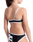 Costume da mare Arena 2 pezzi da ragazza 007326 500 Logo nero-bianco, resistente al cloro e raggi UV per nuoto e mare