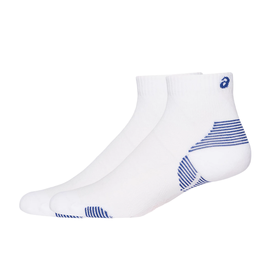 Asics Calza da corsa ammortizzante unisex 3013A800-100 bianco-blu. Confezione da 2 paia