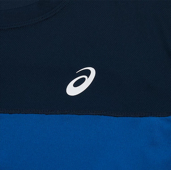 Asics maglietta manica corta da uomo in tessuto tecnico Race Top 2011C239.400 blu-azzurro