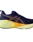 Asics Novablast 5 1011B974-402 scarpa da corsa uomo blu-ambra, vista laterale con dettagli tecnologici