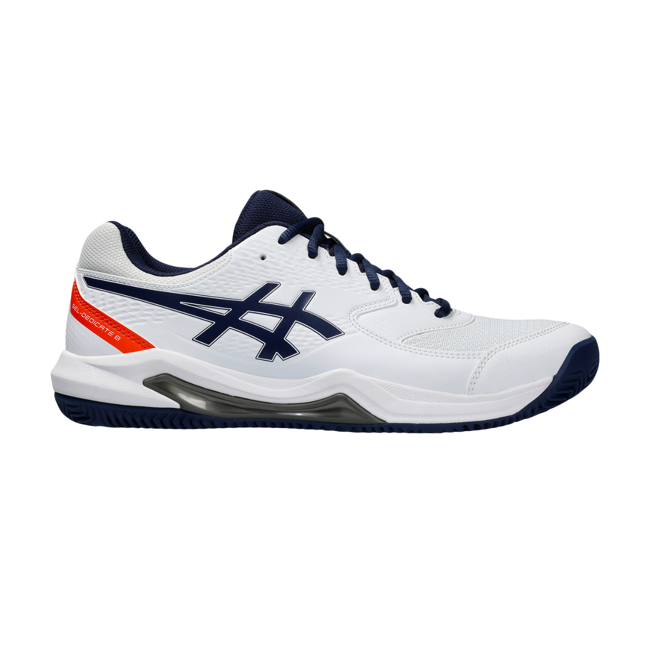 Asics scarpa da tennis da uomo per campi in terra battuta Gel Dedicate 8 Clay 1041A448-102 bianco-blu