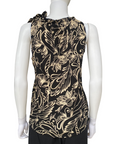 Astrolabio camicia da donna con nodo alla spalla CA6C T68H nero fantasia_retro