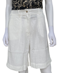 Astrolabio pantaloncino fresco estivo da donna CA63 010 bianco_fronte