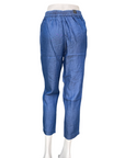 Astrolabio pantalone jeans fresco estivo da donna con elastico e coulisse in vita CA62 460 blu_retro
