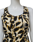 Astrolabio vestito smanicato da donna a fantasia CA6F 500 nero_dettaglio