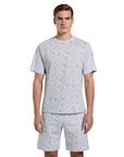 T-shirt BIKKEMBERGS BMT0912 1000 bianca da uomo con esclusiva stampa all-over camouflage, jersey di cotone premium e design contemporaneo - frontale
