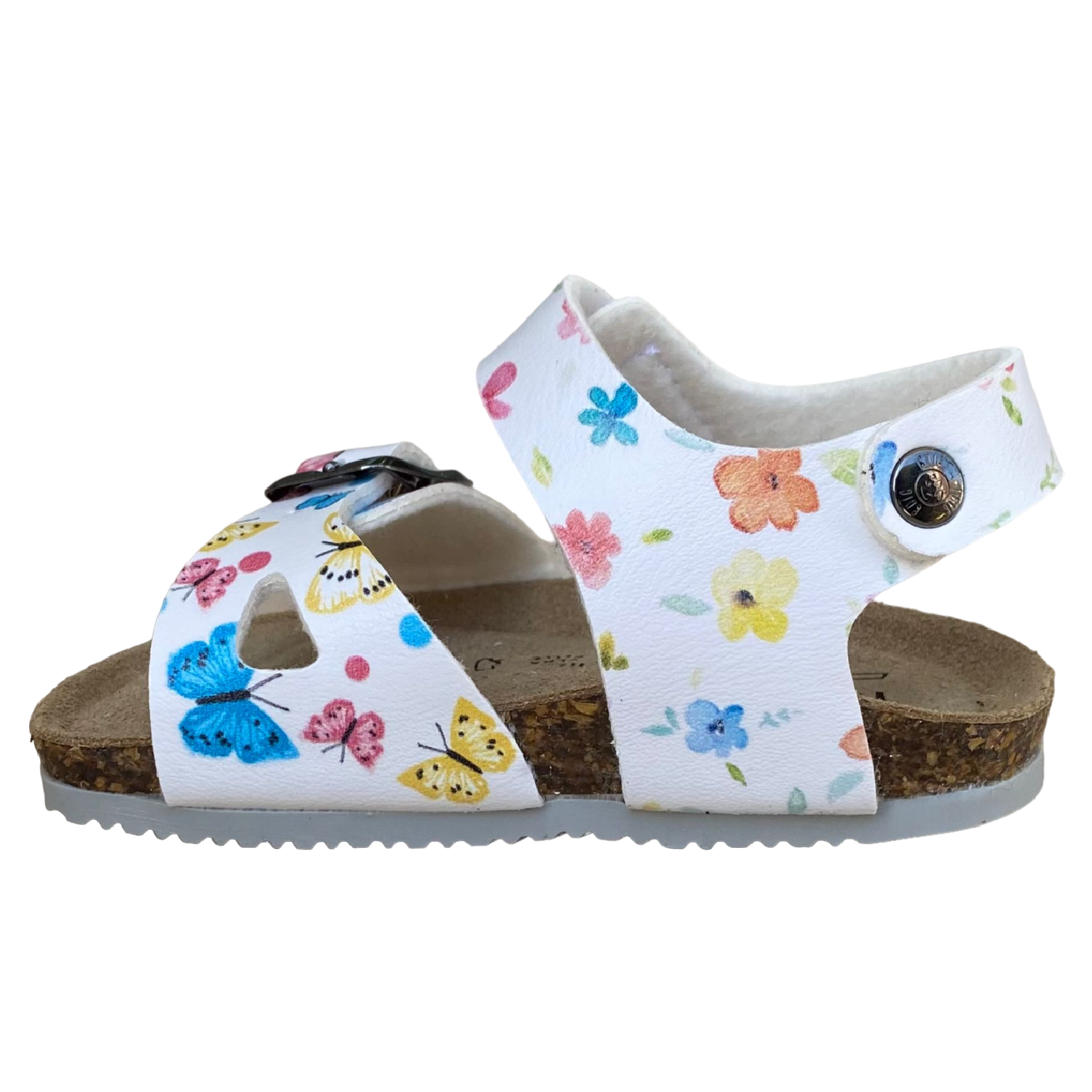 Biochic sandalo da bambina con fibbia regolabile e strappo alla caviglia con arco plantare BC66478b bianco