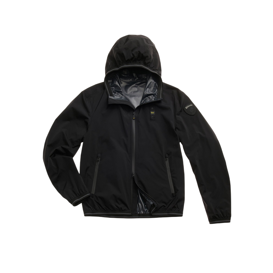 Blauer giacca a vento nastrata con cappuccio Farrin 25SBLUC11541-007110 999 nero