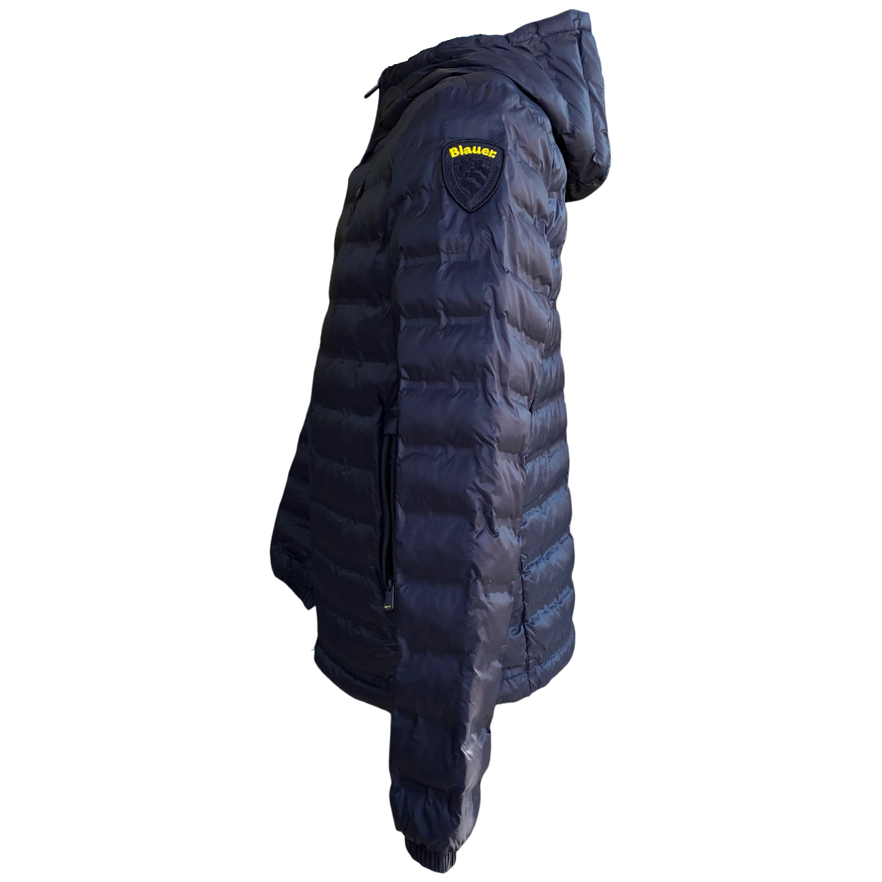Blauer giubbino da uomo con cappuccio termosaldato 25SBLUC02227-007104 888 blu