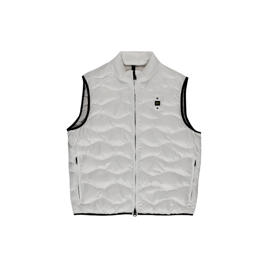 Blauer giubbino smanicato da uomo con cuciture a aonde Danny 25SBLUX02230-005958 100 bianco