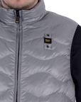 Blauer giubbino smanicato da uomo con cuciture a onde Danny 25SBLUC02229 005958 937 grigio