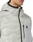 Blauer pumino leggero da uomo con cappuccio e cucitura ad onde 25SBLUC03012-006719 933 ghiaccio