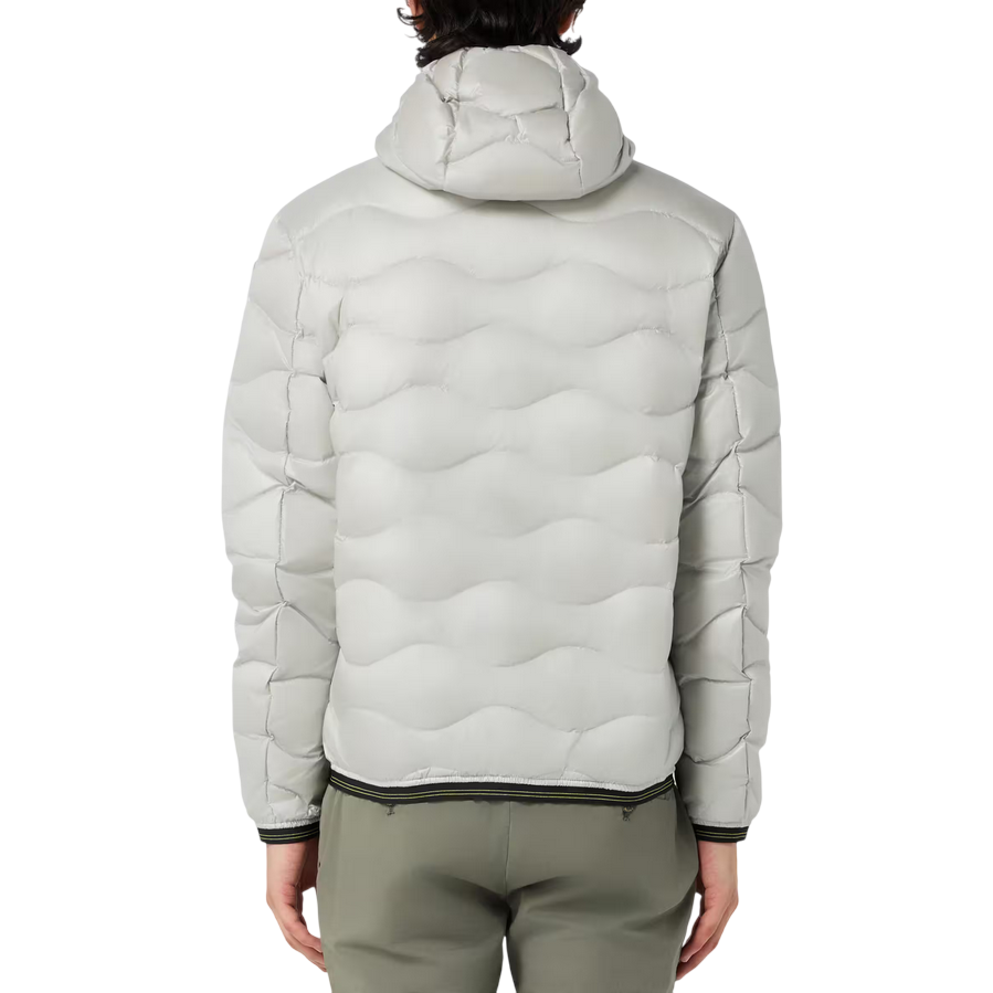 Blauer pumino leggero da uomo con cappuccio e cucitura ad onde 25SBLUC03012-006719 933 ghiaccio
