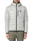 Blauer pumino leggero da uomo con cappuccio e cucitura ad onde 25SBLUC03012-006719 933 ghiaccio