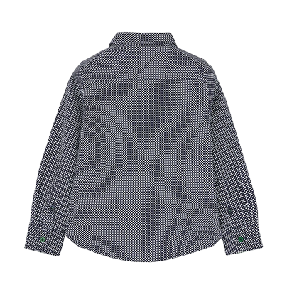 Boboli Camicia popelin stampato per ragazzo 737322 9176 blu navy
