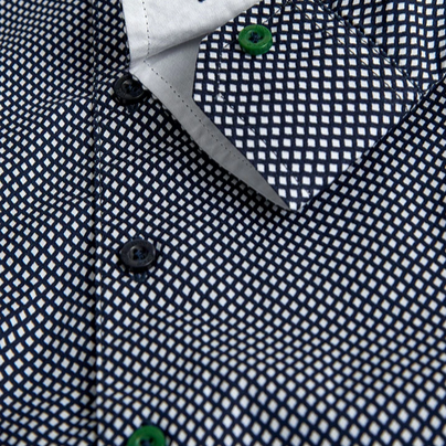 Boboli Camicia popelin stampato per ragazzo 737322 9176 blu navy