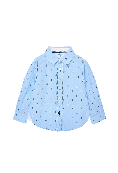 Boboli Camicia stampata in popeline da neonato 718354 9319 azzurro
