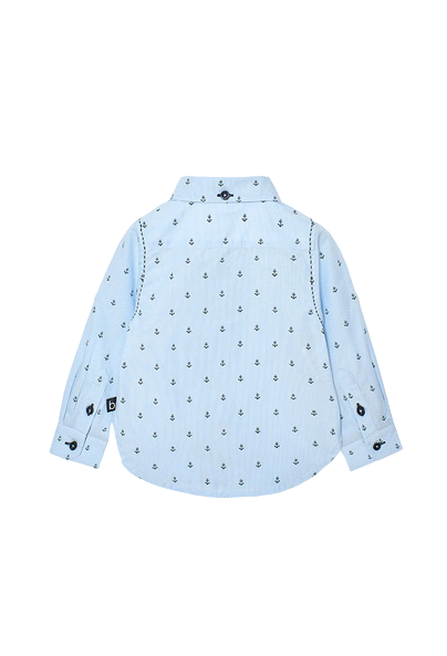 Boboli Camicia stampata in popeline da neonato 718354 9319 azzurro
