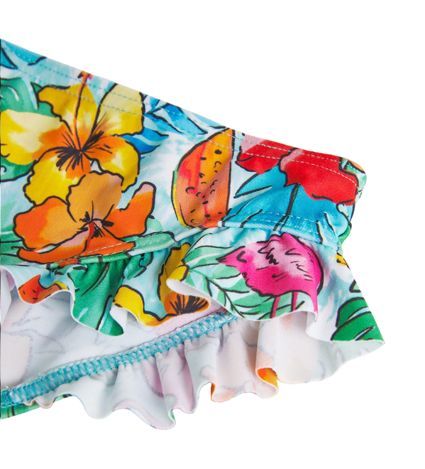 Boboli Costume da bagno Bikini stampato con volant da bambina 828312 9308 acqua marina