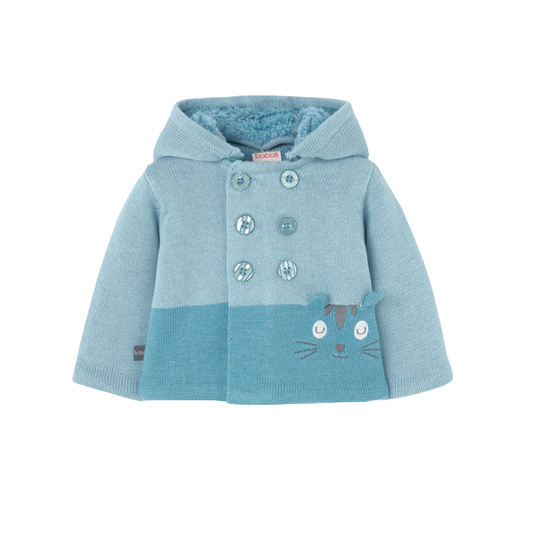 Boboli Giacca in tricot per neonato con cappuccio 109123-2597 celeste