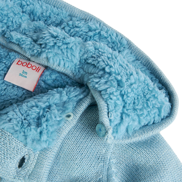 Boboli Giacca in tricot per neonato con cappuccio 109123-2597 celeste