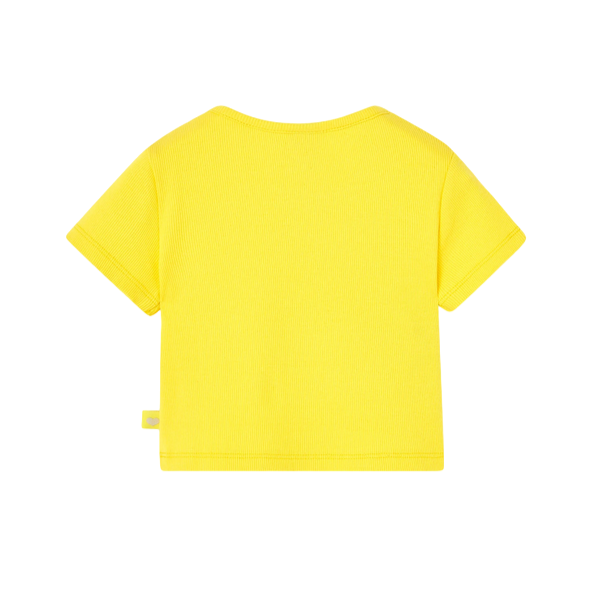 Boboli Maglietta in jersey a costine da bambina 498034 1199 gialla