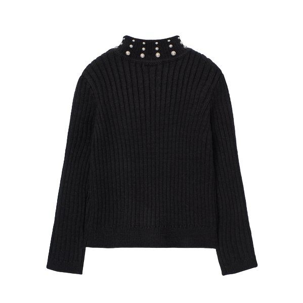 Boboli Maglione in tricot con perline per bambina 729053-890 nero