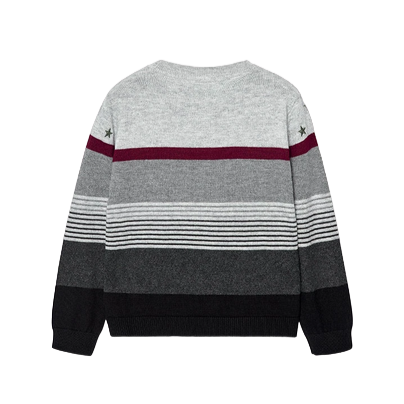 Boboli Maglione maglieria a righe per ragazzo 737197 8095 grigio-nero