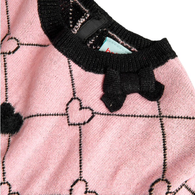 Boboli Maglione maglieria cuori per ragazza 727499 3832 rosa