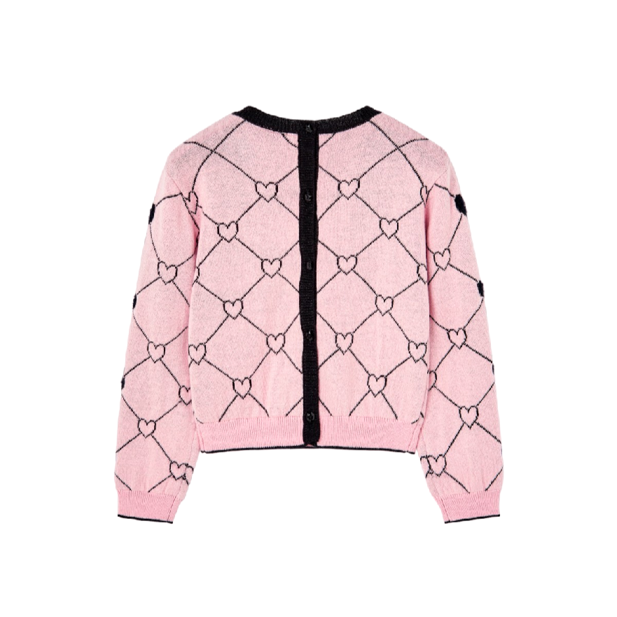 Boboli Maglione maglieria cuori per ragazza 727499 3832 rosa